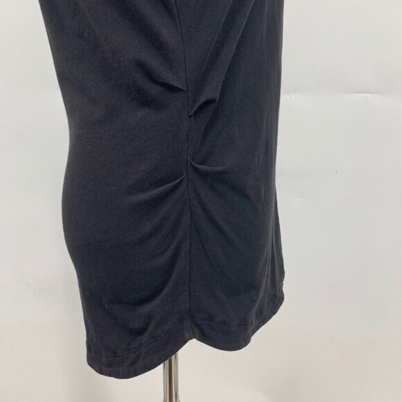 Athleta T Shirt Womens XS Extra Small Black Outbound V Neck Ruched Side Stretch - Picture 5 of 13